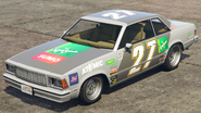 A Tulip M-100 with a Hotring Throwback livery in Grand Theft Auto Online.