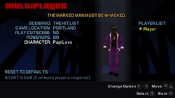 Papi Love in the character selection menu