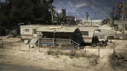Trevor's trailer exterior.