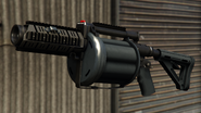 Grenade Launcher (Grand Theft Auto V, not used by the military in combat, but considered as part of the military equipment as suggested in Rampage: Military, where Trevor takes the Grenade Launcher out of the military Crusader)