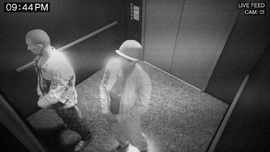 Taking the elevator from the Penthouse to The Music Locker.