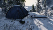 A bloodied tent.