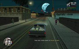 CJ driving back to Grove Street.