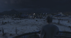 The airfield at night.