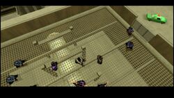 And Kenny, Huang and Wade are forced to make a hasty retreat.