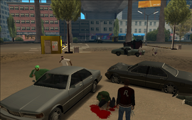 LSPD arrives at the turf war's location and every Grove Street and Balla runs away, except for the injured Sweet and CJ, who is determined to stay with his brother until the end.