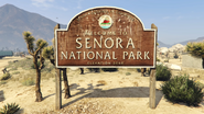 Senora National Park sign.