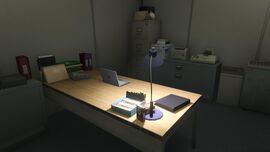 Snacks on the desk.