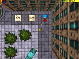 Arriving at the phone booth in Southeast Excalibur, a Machine Gun and an Armor pickup is provided in the crates.