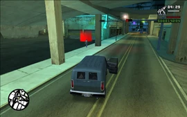 CJ arriving at the lockup in Commerce.