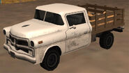 A white Walton in GTA San Andreas (complete with torn boxes in the bed), acquired from "Madd Dogg".