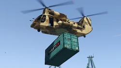 A  carrying a 20 foot shipping container