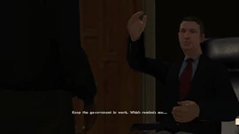 Talking about keeping the government in work reminds him of something.