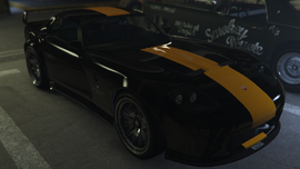 Brucie's updated D481TCH Banshee in the LS Car Meet in Grand Theft Auto Online. (Rear quarter view)
