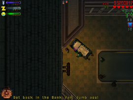 Obtaining a wanted level for stealing the bank money.