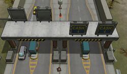The East Borough Bridge tollbooths in GTA Chinatown Wars.