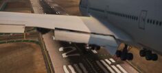 An airliner landing in the airport, in the beta version, as seen in Michael's trailer.