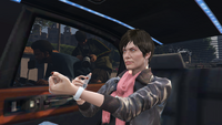 Miranda shooting up inside the limo.