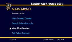 Accessing the Most Wanted menu.