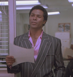 The outfit from Miami Vice that served as the inspiration for the Mr. Vercetti suit.