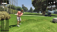 Playing golf against Castro.