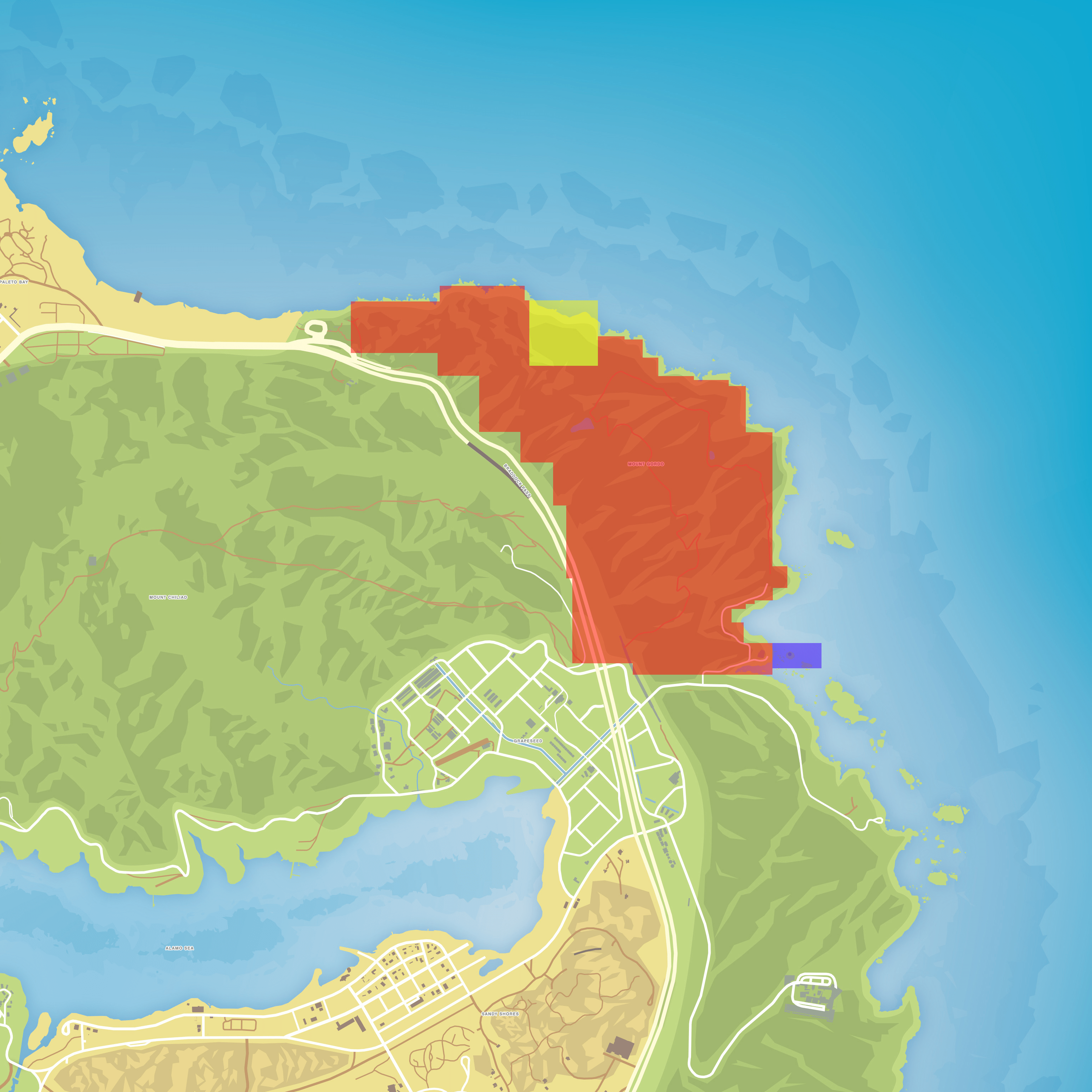 Grand Theft Auto V 5 Los Santos and Blaine County Landkarte Map
