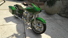 Franklin's Bagger in the enhanced edition of GTA V. (Rear quarter view)
