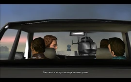 Ken informs the trio that they want an exchange on open ground.