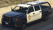 spotlights of the Sheriff SUV.