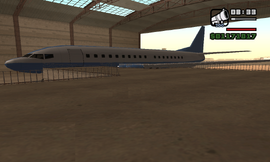 The AT-400 at its hangar in Las Venturas International Airport.