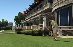 Todd Rosenweig, practicing putting.