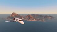 A Shamal flying away from San Andreas.