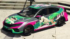 A Sugoi with a Wasabi Kitty livery in Grand Theft Auto Online. (Rear quarter view)
