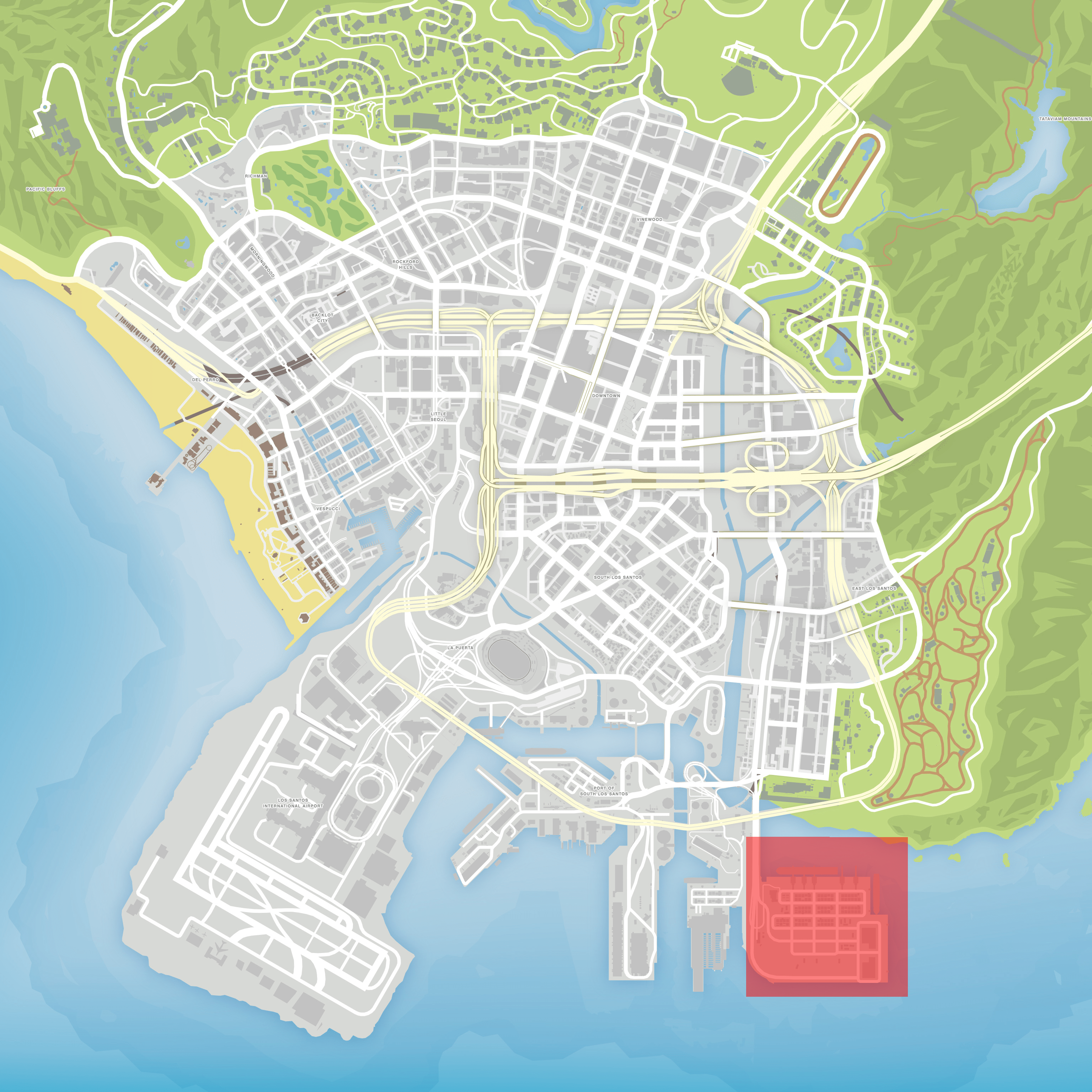 gta 5 airport location on map