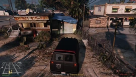 Arriving at Trevor's trailer in Sandy Shores.