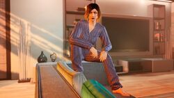 Navy Pinstripe Pajamas.