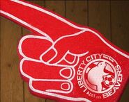 A Beavers foam hand, as seen on the Rockstar Games Social Club website.