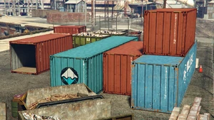 Various shipping containers in .