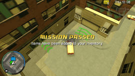 Mission passed. Drugs are stored in the player's inventory.