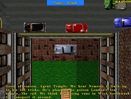 Upon entering the car, however, the protagonist is mistaken for Agent Temple and is told by the agent's superior that Hans Nemesis is back and is attempting to poison London's tea supply.