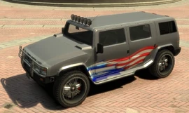 Patriot-GTA4-modified-front.jpg (372 KB) The modified variant of GTA IV's Patriot, with additional accessories alongside the optional patriotic paintwork.