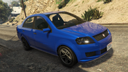 Lester's blue Asea in Grand Theft Auto Online. (Rear quarter view)