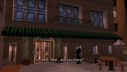 Toni looking for his mother at the restaurant.