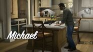 Michael in his kitchen.