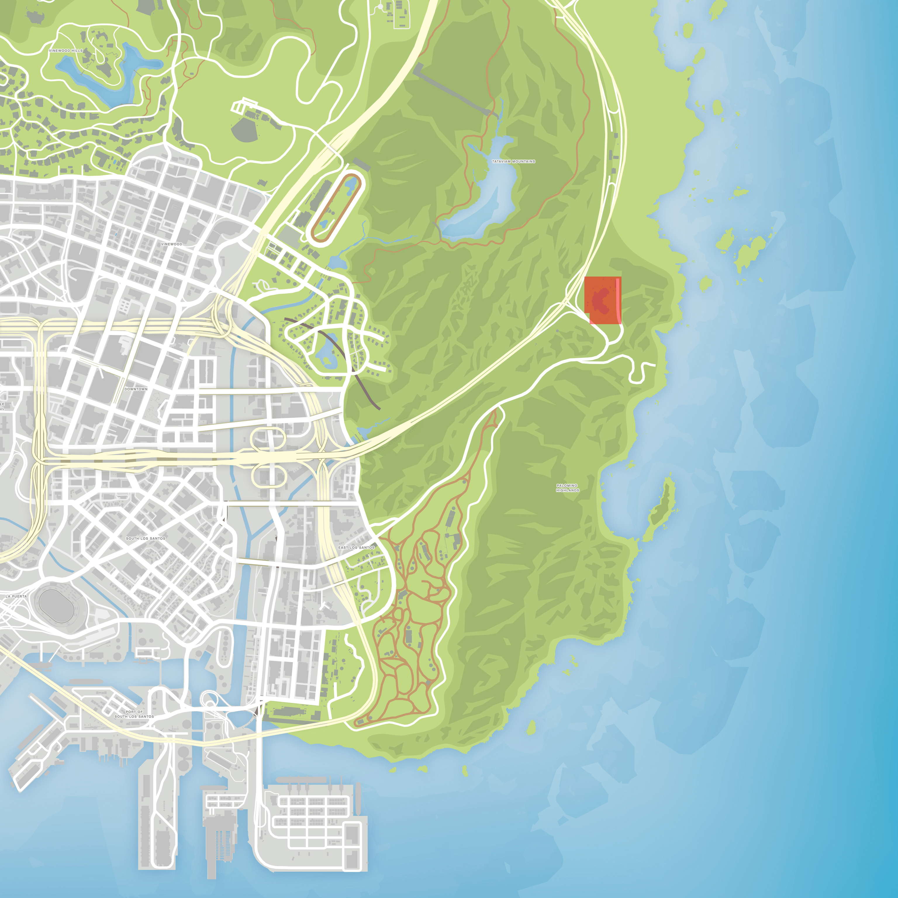 Grand Theft Auto V 5 Los Santos and Blaine County Landkarte Map