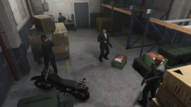 Security team inside the warehouse.