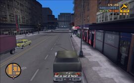 Claude trying to lose the cops' attention.
