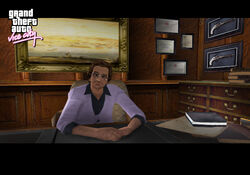 Ken in his office in GTA Vice City.