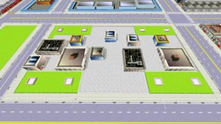 Overview of Liberty Campus in Grand Theft Auto Advance, adapted for the Game Boy Advance hardware limitations.