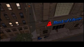 Zhou and two associates robbing the Bank of Liberty.